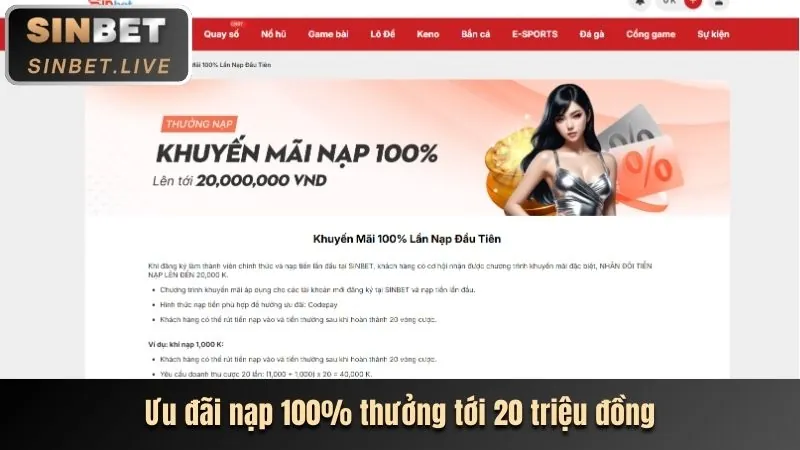 Banner khuyến mãi hấp dẫn từ Sinbet và bet 168